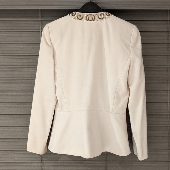 Della Roufogali Ivory Beaded Cocktail Wedding Blazer & Tank Top Set Size… - Picture 12 of 17